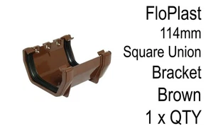 Floplast Dachrinne RUS1BR 114mm Vierkantleitung - Überwurfwinkel - braun - Bild 1 von 3
