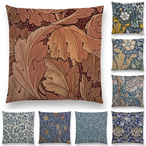 Funda de cojín roja William Morris Thief de lino funda de almohada de lujo decoración de sofá - Imagen 1 de 24