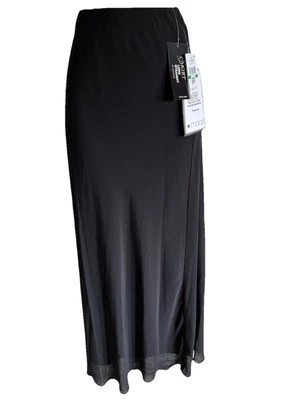 NUEVO CON ETIQUETAS $85 Alex Evenings FALDA Negra Boda Fiesta Larga Recta Transparente Forrada Talla L Foto 1 de 4