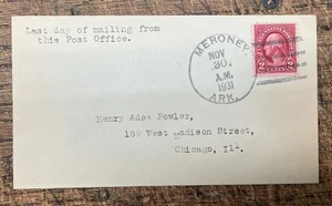 Scott #634. 2c Washington, Letzter Versandtag aus Meroney, Arche. postamt - Bild 1 von 2