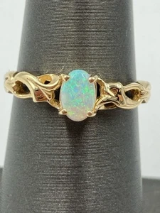 Anillo Piedra Ópalo Dama Oro Amarillo 14K 2.7g Tamaño:6.5 (EL1091654) - Imagen 1 de 7