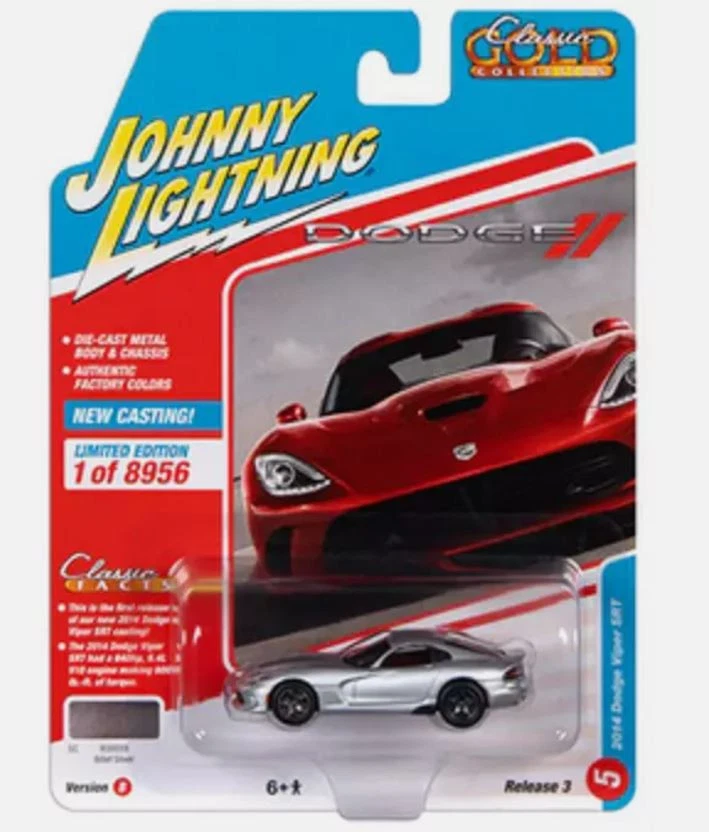 JOHNNY LIGHTNING - DODGE Viper SRT 2014 Argento ORO CLASSICO in blister - 1/6... - Immagine 1 di 2