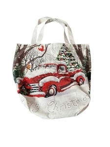 NEU Neuheit Tragetasche Schultertasche Weihnachtsbaum rot LKW Schnee Winter 18x17x5 Zoll - Bild 1 von 4
