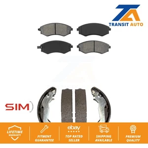 Front Rear Semi-Metallic Brake Pads & Drum Shoes Kit For Hyundai Elantra Tiburon - Picture 1 of 11