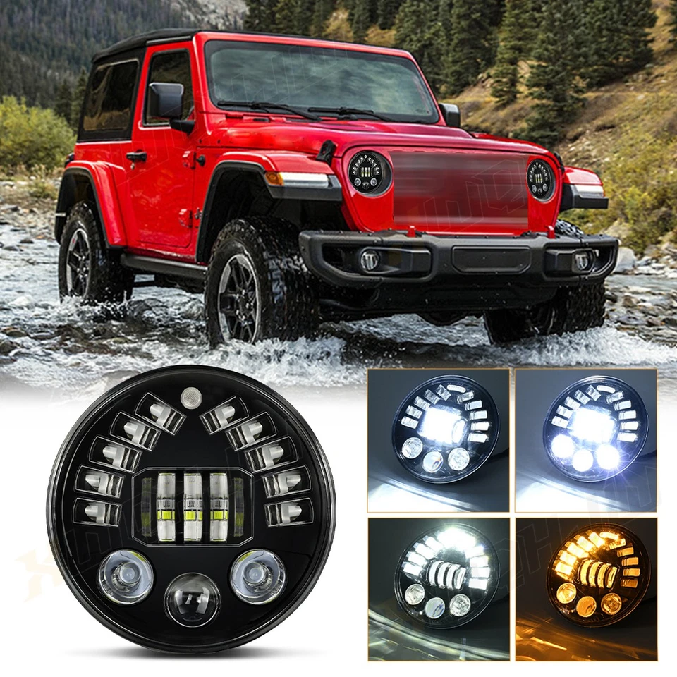 Carcasa de faros redondos de 5,75" 5-3/4 Hi/Lo H4 para Lincoln Continental 1961-1969 Foto 1 de 4