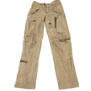 RALPH LAUREN Purple Label Womens Parachute Pants Sz 4 Multi Pocket Khaki - Picture 1 of 17