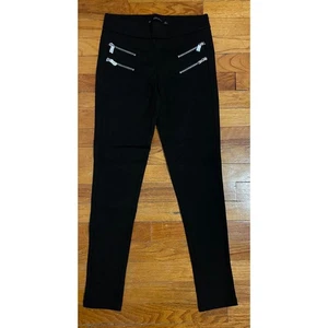 Zara Basic Collection Damen Hose Small Fits Like XS Schwarz Reißverschlüsse Moto - Bild 1 von 4