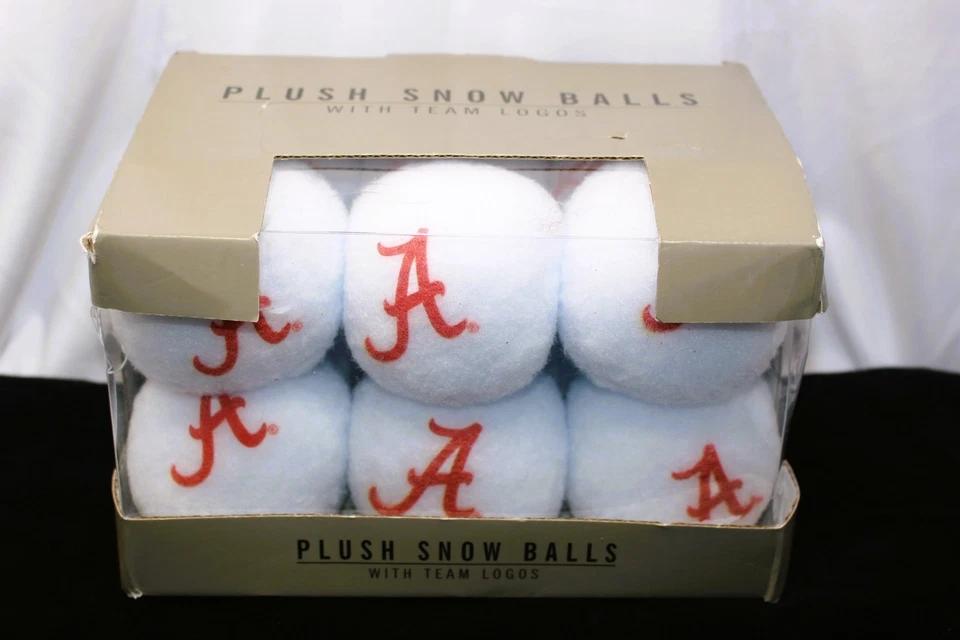 Bolas de neve de pelúcia logotipo maré carmesim NCAA Alabama diversão para jogar em casa! Leitura nova na caixa* - Imagem 1 de 4