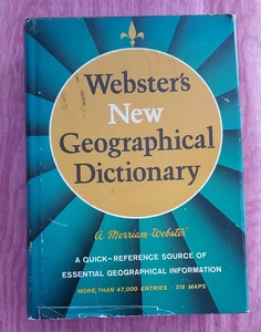 Webster's New Geographical Dictionary Essential Geographical  Book 1972 DJ HB - Picture 1 of 16
