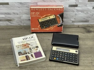 Calcolatrice HP 12C vintage + custodia + manuale scatola originale testata USA - Foto 1 di 18