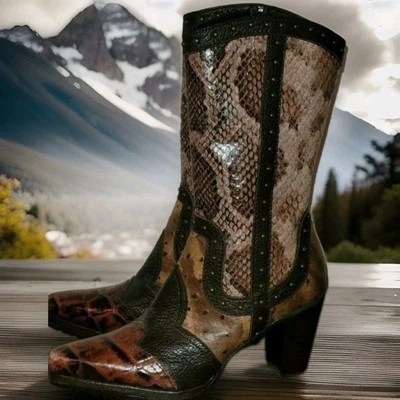 Nuevas Botas de Vaquero Stuart Weitzman Cuero Exótico Cocodrilo, Serpiente, Avestruz Talla Foto 1 de 4