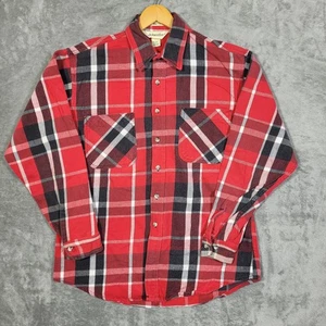 St Johns Bay Big Mac Flanellhemd Herren LT rot schwarz kariert Knopfleiste hergestellt in den USA - Bild 1 von 6