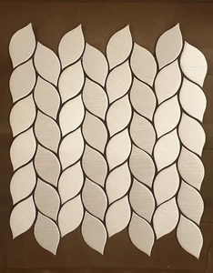 Leaf Design Mosaic Wall Tiles – Modern Backsplash Panels for Home Décor - Picture 1 of 4