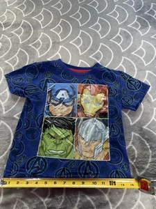marvel avengers tshirt kids boys blue Size 5   #51 - Picture 1 of 5