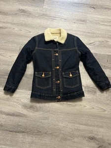 PEEK DUNGAREES Nordstrom Kids Jean Jacket with Sherpa like lining Size 6/7 - Picture 1 of 6