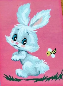 3er SET ENTZÜCKENDE BEMALTE HASEN FÜR KINDERZIMMER ODER SPIELZIMMER - Bild 1 von 5