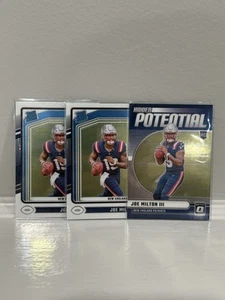 Lote de 3 tarjetas Joe Milton III 2024 Panini Donruss Optic Rookie #255 Patriots - Imagen 1 de 6