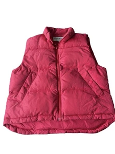 Gilet vintage Eddie Bauer donna M rosso imbottito piumino d'oca zip intera outdoor escursionismo - Foto 1 di 6