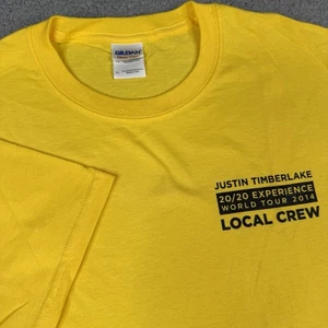 Justin Timberlake Shirt Herren XL gelb 20/20 Experience World Tour Local Crew Tee - Bild 1 von 10