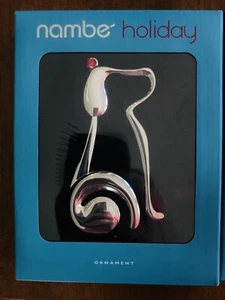 Nambe Silver Metal Alloy Puppy Dog Christmas Ornament MT1432 NEW in box - Picture 1 of 2