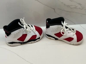 Nike Air Jordan 6 Retro TD Carmine Size 6C Toddler 2021 Red White - Picture 1 of 6