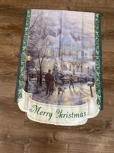 Thomas Kinkade Frohe Weihnachten Hof Flagge Banner 28”x40” - Bild 1 von 4