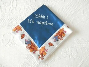 Angel Wings Blankie 18"x18" Blue "Shhh it's naptime" Homemade *New - Picture 1 of 5
