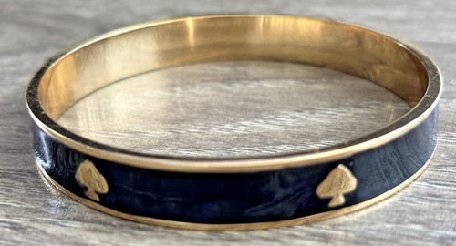 Bracciale donna Kate Spade New York metallo smaltato nero oro 2 75" D us intime ottimeioni
