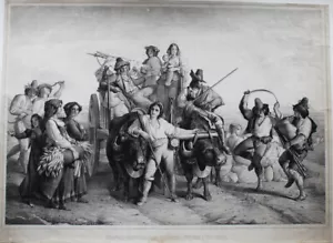 Louis Robert Schnitter Ochsen-Karren Pontinische Sümpfe Dudelsack Rom Tanz Roma - Bild 1 von 1