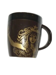 Starbucks Siren Crown Mermaid Anniversary Gold Brown Mug Retired Coffee Cup 2012