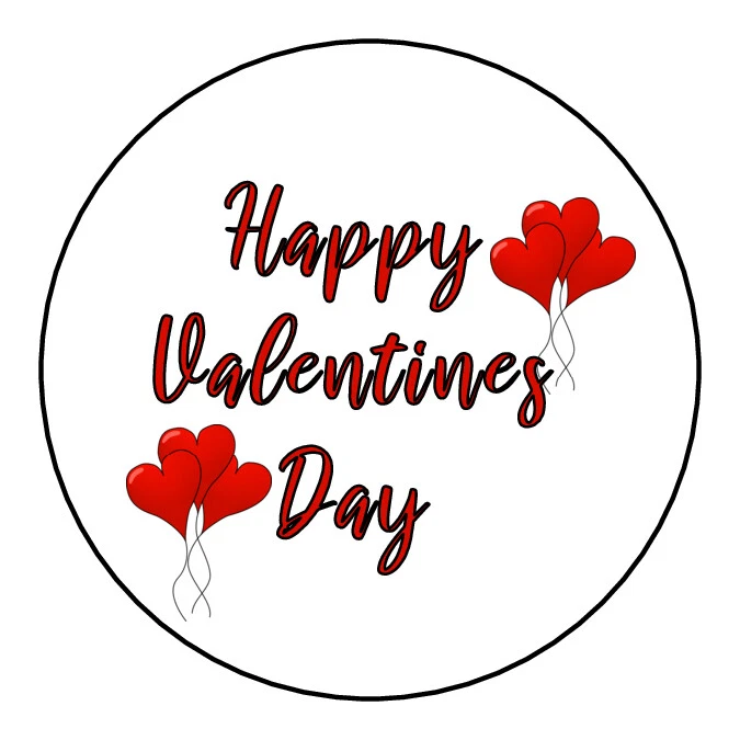 Happy Valentines day Stickers, labels, tags, envelope seals - Image 1 of 1
