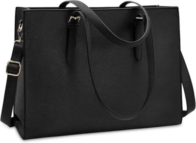 Bolsas para computadora portátil para mujeres Bolso de mano grande de 15,6 pulgadas Bolso de mano para damas Bolso de trabajo de negocios Foto 1 de 4