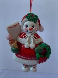 KSA Kurt Adler MOMMY TO BE Due Date SnowMama baby icecream Christmas Ornament - Picture 1 of 4