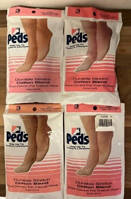 Lot of 4 3-Packs of PEDS Size Med/Lg Shoe Size 7-10 (3 Nude/1 Suntan) New 2403 - Image 1 of 4