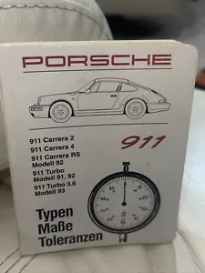 Type Dimensions Toleranzen Porsche 911 Carrera 911 Turbo Model 89-93 Orig German - Picture 1 of 5