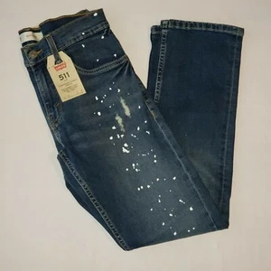 Levi's 511 Jeans Boy's Size 16 Slim Fit Destructed 28 x 28 New - Picture 1 of 9