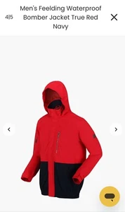 Regatta Herren Feelding linear wasserdicht Bomberjacke echt rot/marineblau XXL RMW344 - Bild 1 von 4