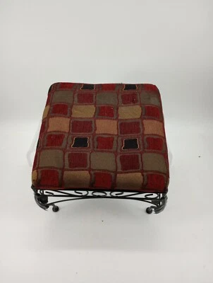 Mid Century Modern Geometric Metal Foot Stool Unbranded - Image 1 of 4