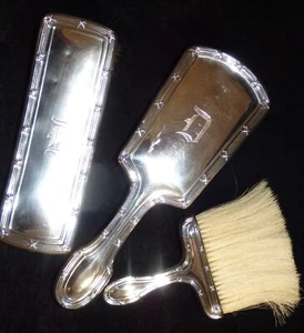 Set/3 Atq Art Deco Gorham Gentleman's~Clothes~Hair~Crumb Sterling Silver Brushes - Picture 1 of 22