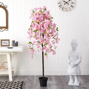 5’ Cherry Blossom Artificial Tree Home Office Decor. Retail $180 - Picture 1 of 4