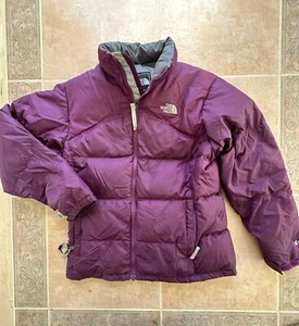 The North Face Polyester 600 Goose Down Filled Burgundy Jacket Girls size L - Picture 1 of 9