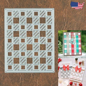 Checkered Plaid Squares Background Cutting & Embossing Die –Style B Christmas - Picture 1 of 4