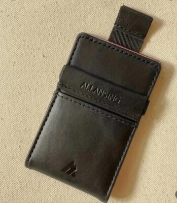 💖Ultradünn Leder Portemonnaie RFID Kartenhalter minimalistisches Design Schwarz - Bild 1 von 4