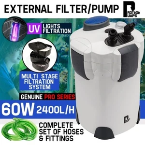 Aquarium External Canister Filter Aqua Fish Tank Multi Stage Pond Pump UV Light - Picture 1 of 12
