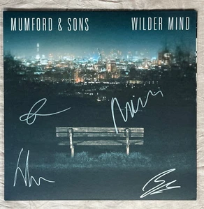 MUMFORD & SONS FULLY AUTOGRAPHED 2015 WILDER MIND 12" LP 1st press GLS01701 EX+ - Picture 1 of 5