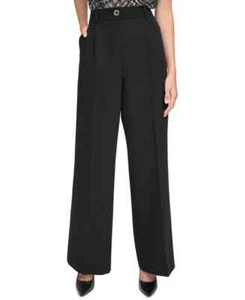 Tommy Hilfiger Women's Crepe Wide Leg Trousers - Black - Size 6 - Picture 1 of 4