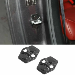 2pcs Door Lock Buckle Cover Protect Trim fit 2012+ Dodge Challenger Carbon Fiber - Bild 1 von 6