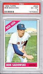 1966 Topps Baseball #523 Bob Sadowski Boston Red Sox PSA 6 EX-MT High # Series - Bild 1 von 2