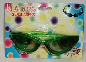 1 Multi Color Flashing Sunglasses Green Partys & Fun Batteries Included NIP - Picture 1 of 1