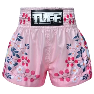 TUFF Boxausrüstung Shorts Damen MuayThai japanische Blume rosa MMA Kampfsport Fitnessstudio - Bild 1 von 14